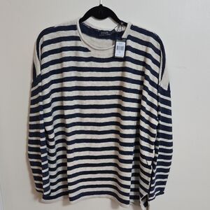 Polo by Ralph Lauren Blue and Cream Crew Neck Sweater